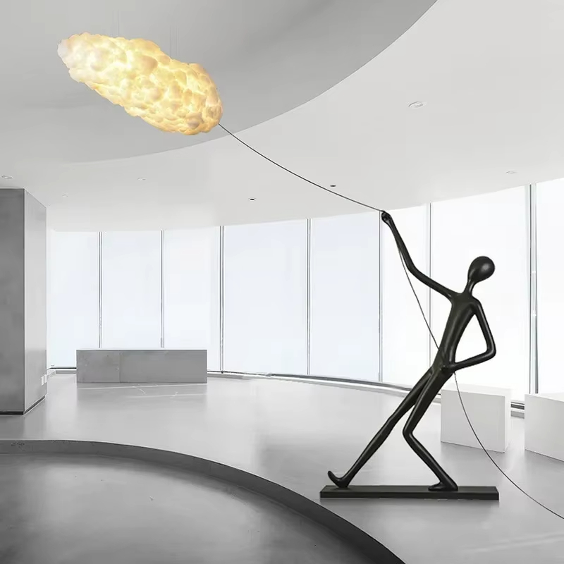 Resin Art On Floor - Karakter Sculptuur Hars LED Vloerlamp Cloud