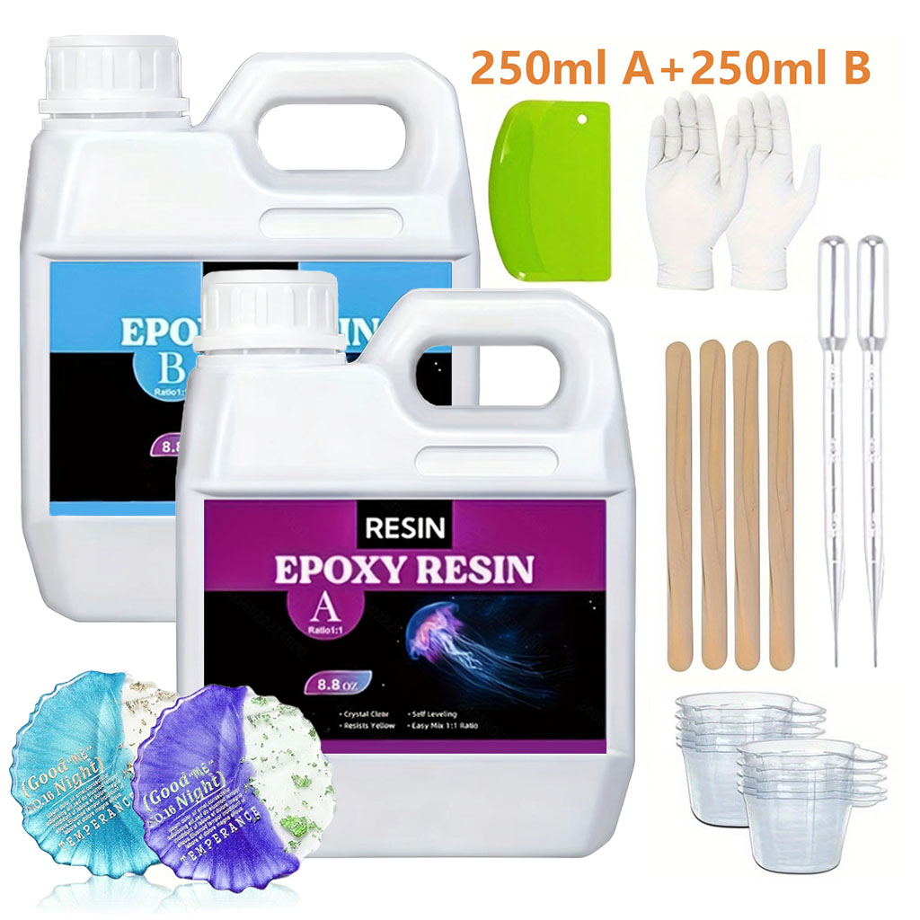 Resin Art Epoxy - 125ml/250ml Kristalheldere Gietresin Kit, Belletjesvrije Epoxyhars