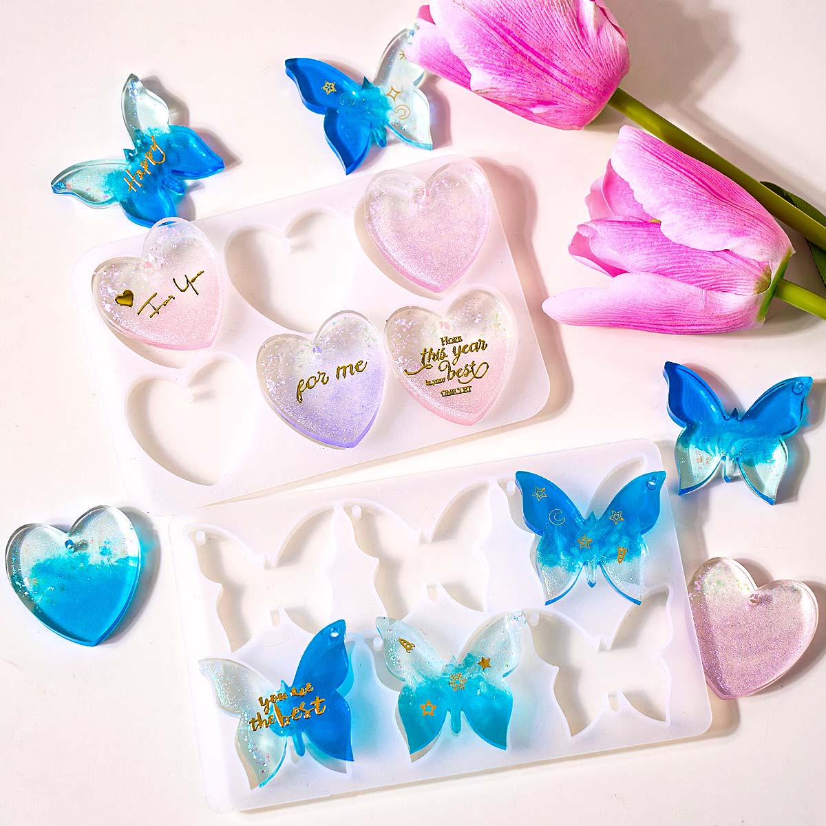 Resin Art Epoxy - Zes-gaats siliconen mal met gaten voor