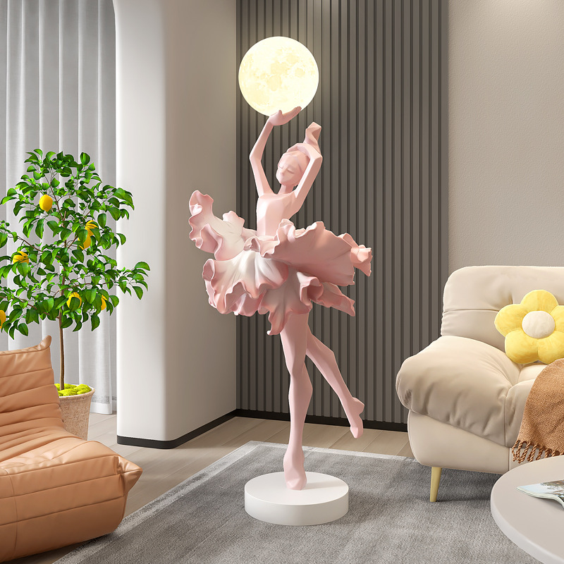 Resin Art On Floor - Meisjeskunstornament Italiaanse abstracte sculptuur Vloerlampen Ballet