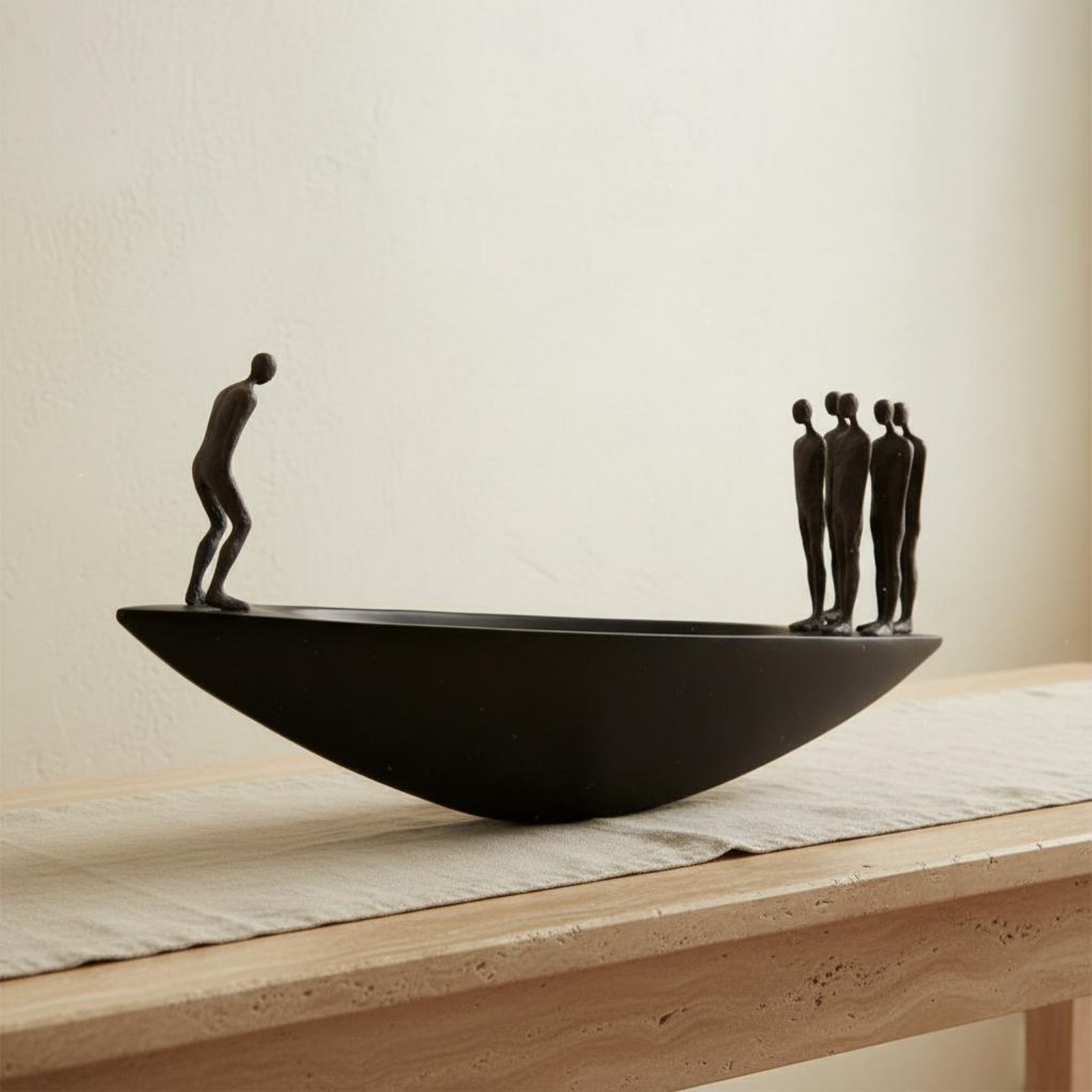 Resin Artist - Modern hars zeilboot standbeeld artistiek Wabi-sabi