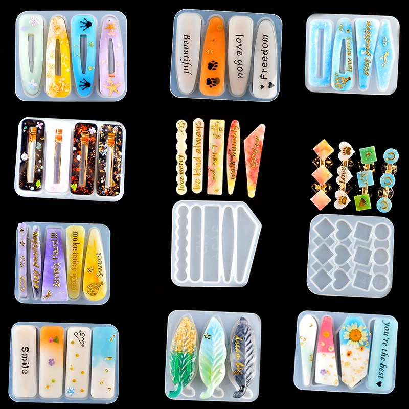 Resin Art Stone - Diy Epoxyhars Haar Clip Haarspeld Siliconen