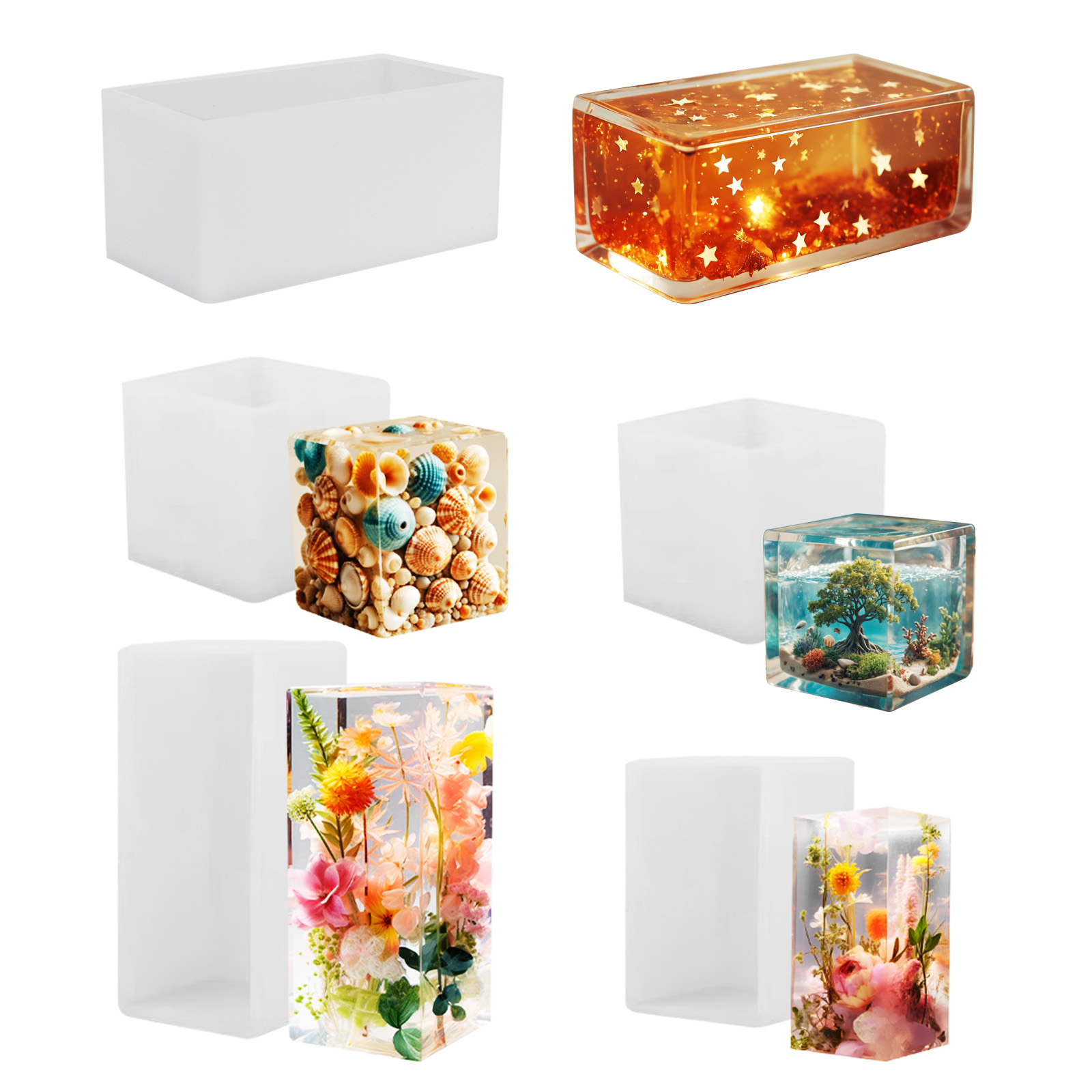 Resin Art Epoxy - Epoxy gietvorm siliconen mal DIY kubusvormige