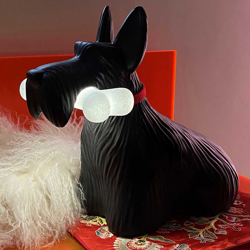 Resin Art On Floor - Scottie Tafellamp Decoratie Slaapkamer dierenlamp Nordic
