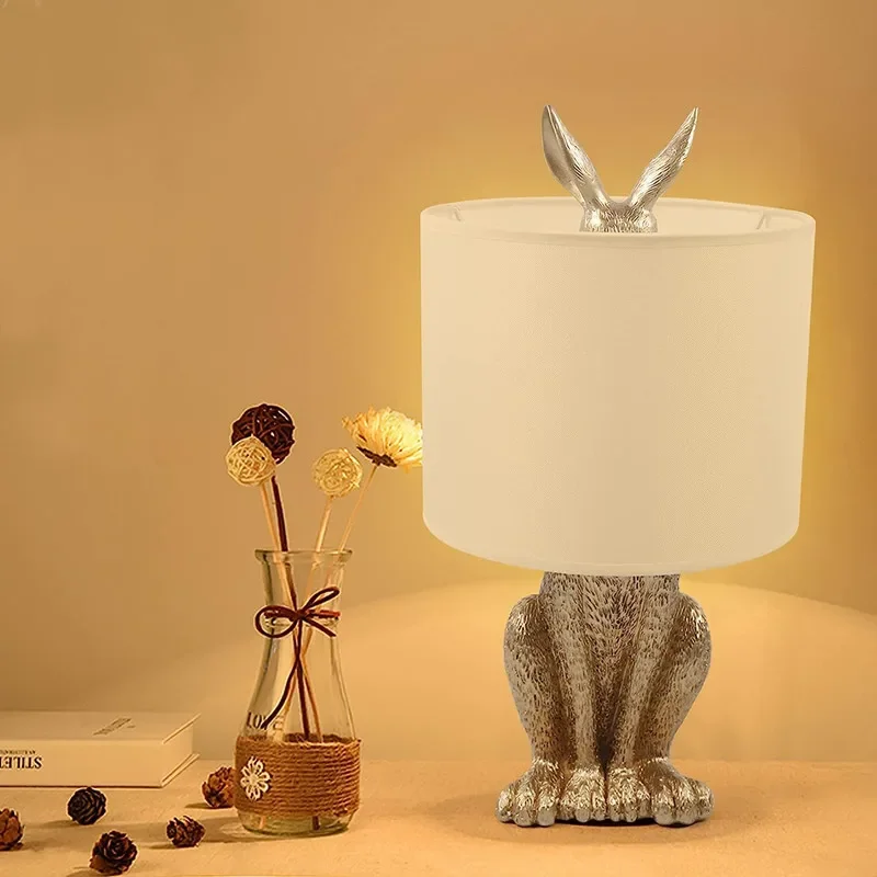 Resin Art On Floor - Modern Minimalistisch Design Konijn Bureaulamp Woonkamer