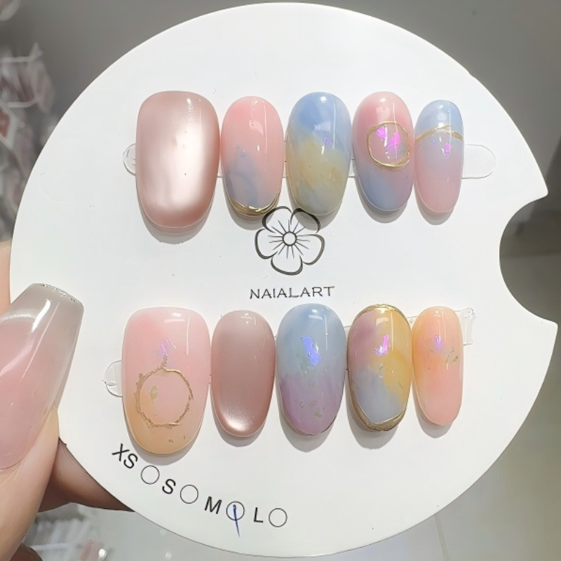 10 stuks opdruk nagels handgem - Resin Art Online recensie en prijs