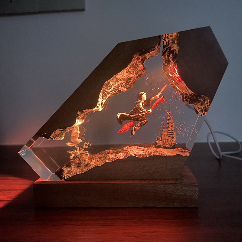Houten hars epoxy lamp tovenaa - Resin Artist recensie en prijs