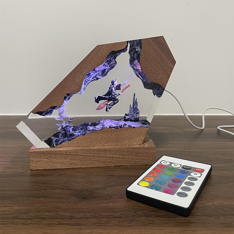Houten hars epoxy lamp tovenaa - Resin Artist recensie en prijs