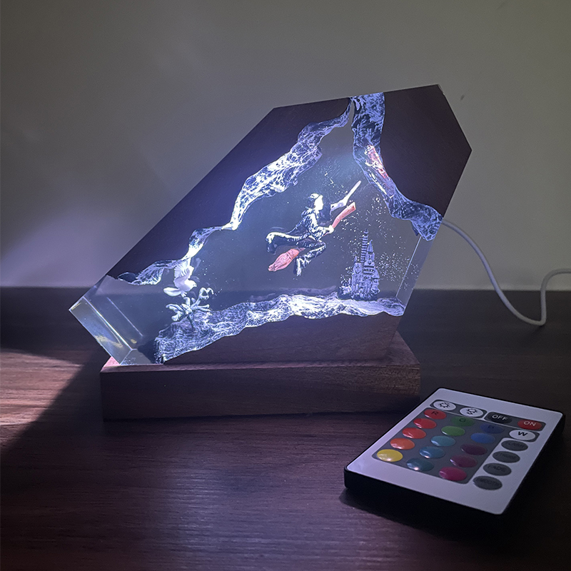 Houten hars epoxy lamp tovenaa - Resin Artist recensie en prijs
