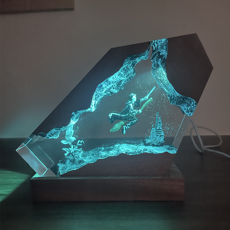 Houten hars epoxy lamp tovenaa - Resin Artist recensie en prijs