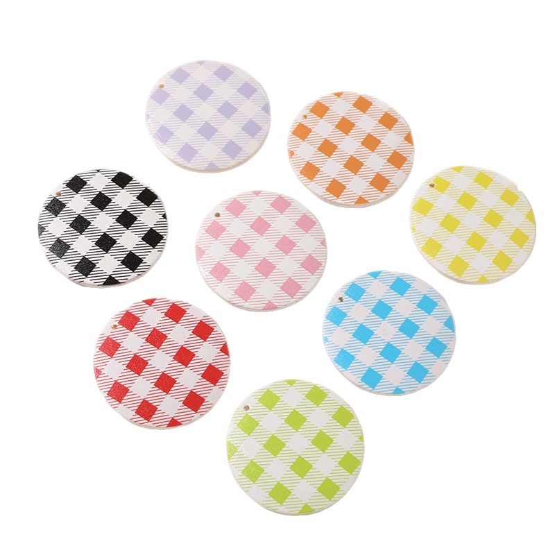 50 STKS Verse Art Plaid Circul - Resin Art Letter Keychain recensie en prijs