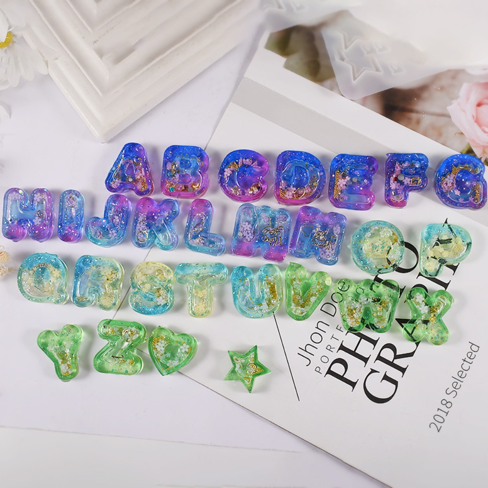 DIY harskunst ijsjes letter si - Resin Art Letter Keychain recensie en prijs