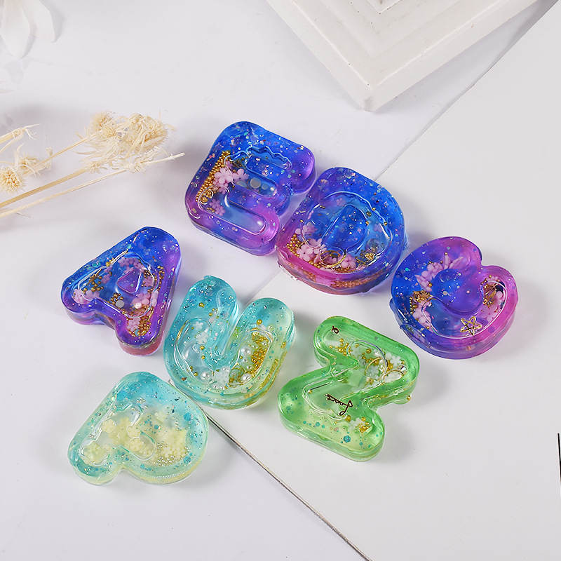 DIY hars kunst ijs brief silic - Resin Art Letter Keychain recensie en prijs
